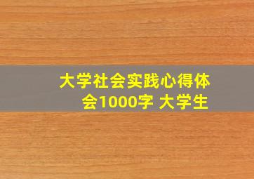 大学社会实践心得体会1000字 大学生